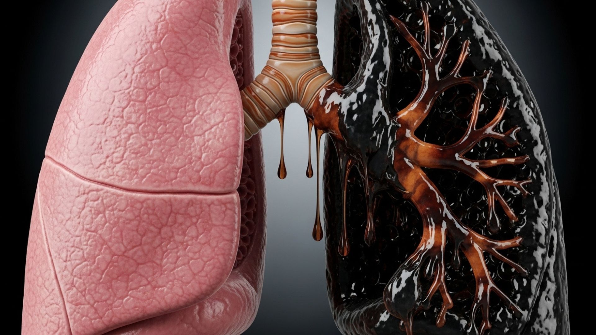 Вредите за цялото тяло от тютюнопушенето - репрезентация на увреден бял дроб