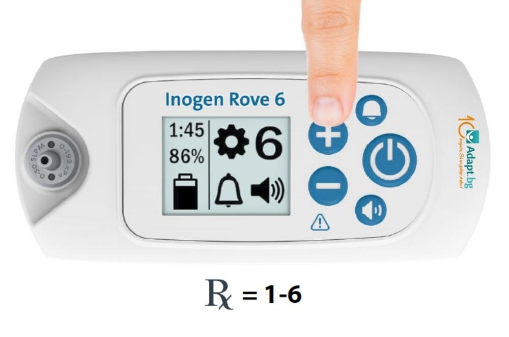 Мобилен кислороден концентратор Inogen Rove 6 - LCD дисплей с лесни за разчитане бутони