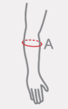 Измерване на ортеза за тенис лакът.