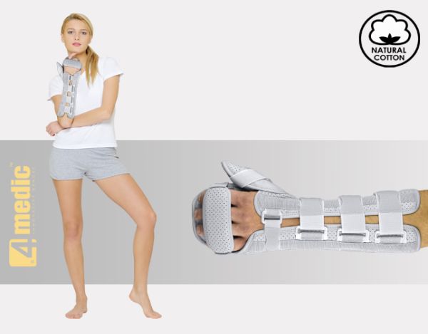 Forearm and hand brace with thumb stabilization AM-OSN-L-02